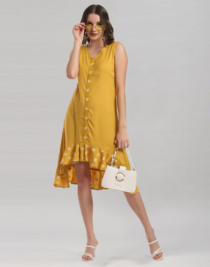 Mustard Yellow Ruffled Dress | Sudathi