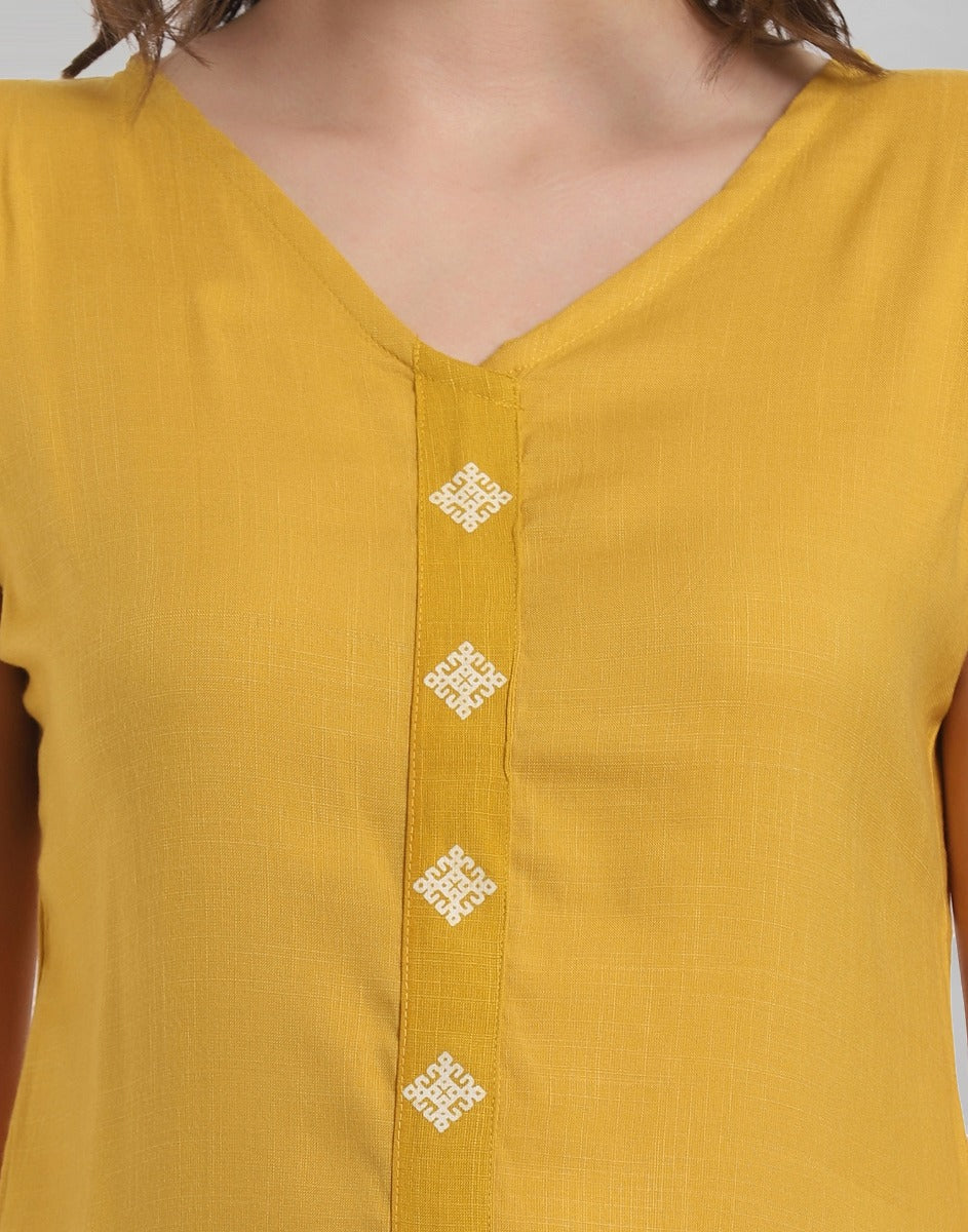 Mustard Yellow Ruffled Dress | Sudathi