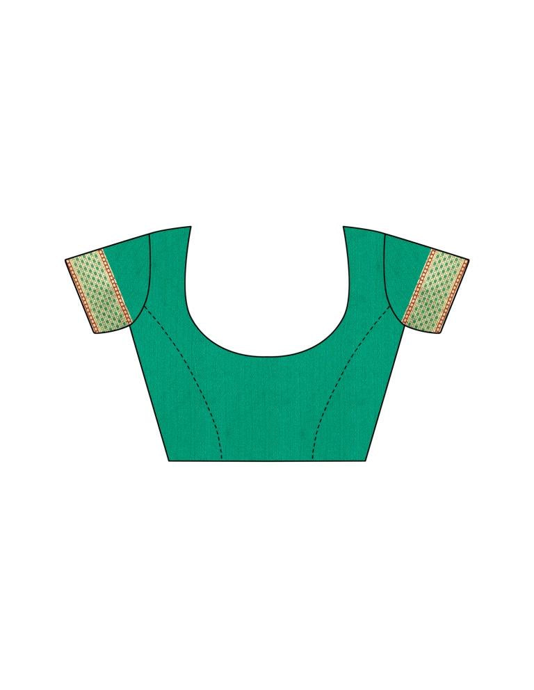 Green Coloured Poly Silk Banarasi Jacquard Partywear saree | Sudathi