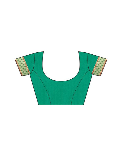 Green Coloured Poly Silk Banarasi Jacquard Partywear saree | Sudathi