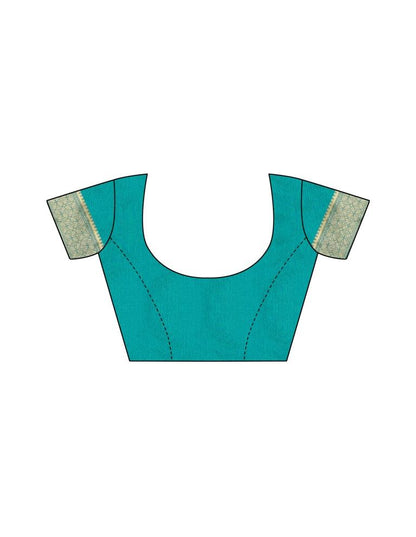 Turquoise Coloured Poly Silk Banarasi Jacquard Partywear saree | Leemboodi