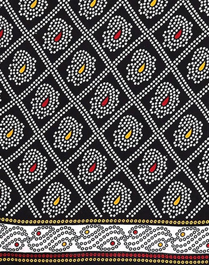 Black Printed Cotton Unstitched Salwar Suit Material