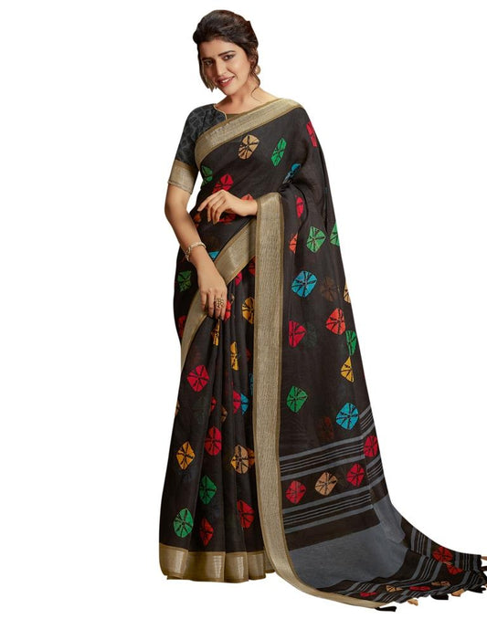 Black Cotton Saree | Leemboodi