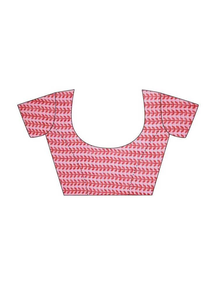 Pink Coloured Poly Cotton Printed Partywear saree | Leemboodi