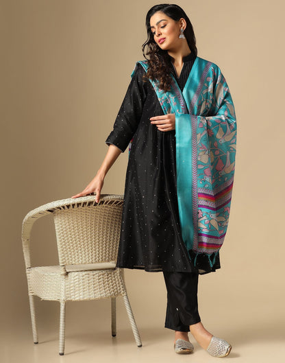 Blue Khadi Silk Dupatta | Leemboodi