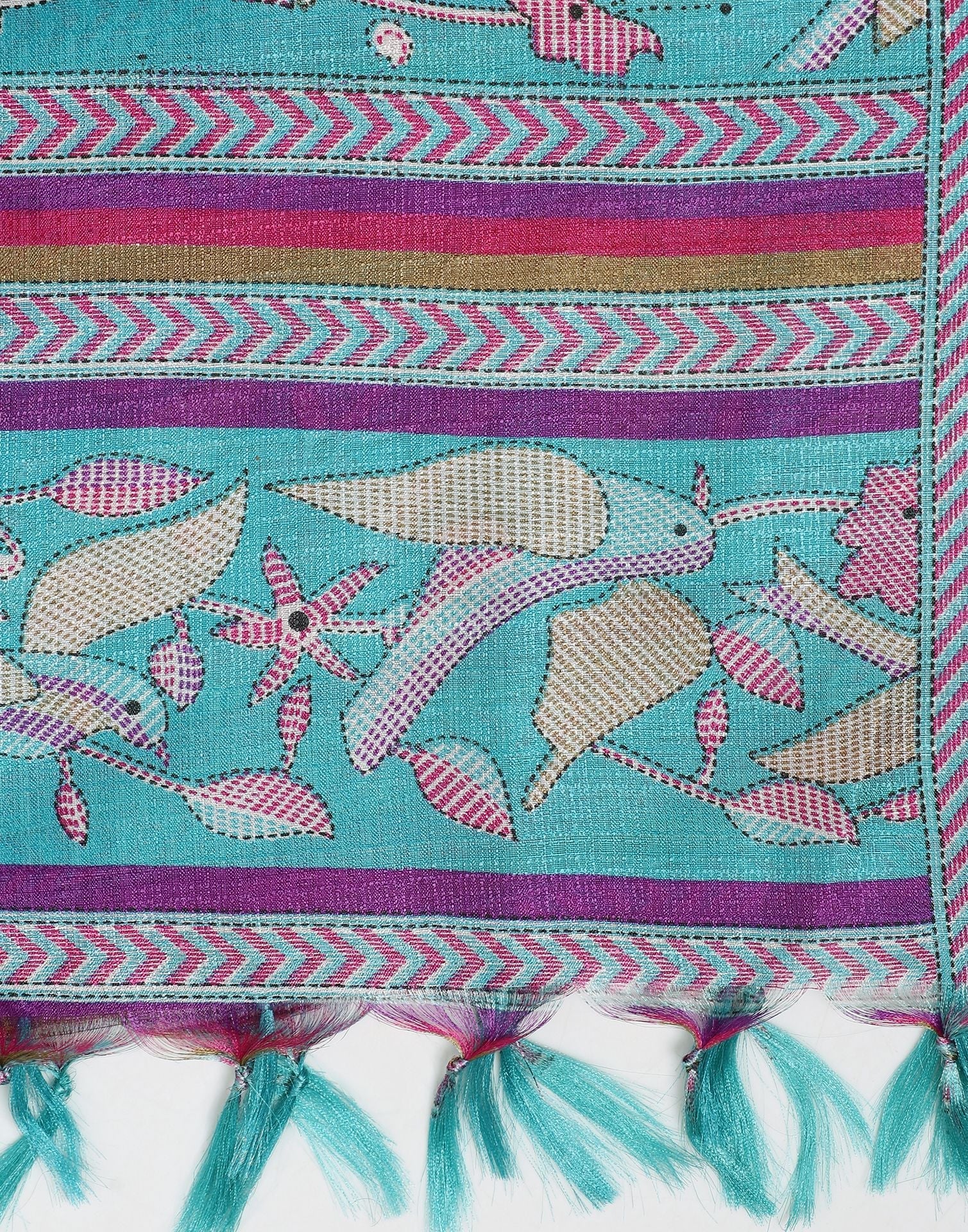 Blue Khadi Silk Dupatta | Leemboodi