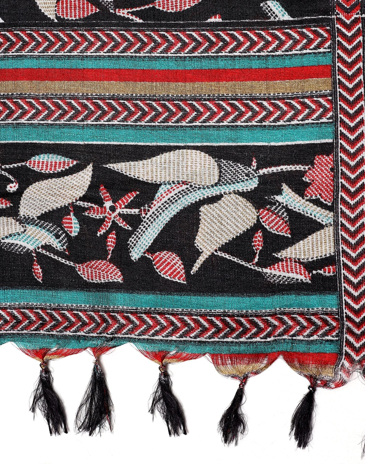 Black Khadi Silk Dupatta | Leemboodi