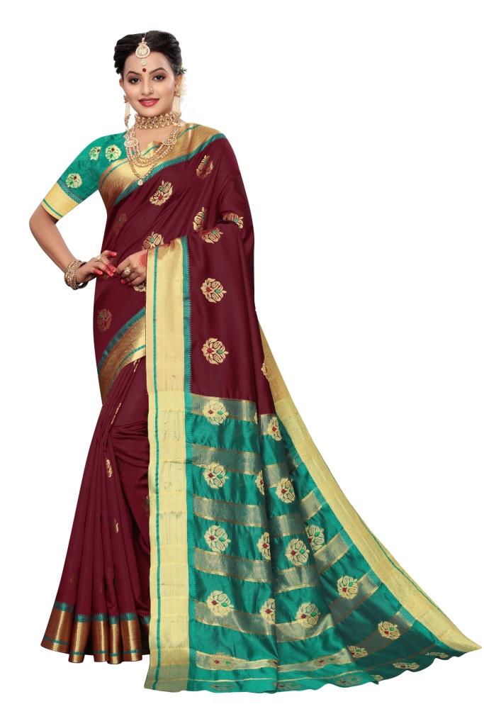 Maroon Banarasi Silk Saree