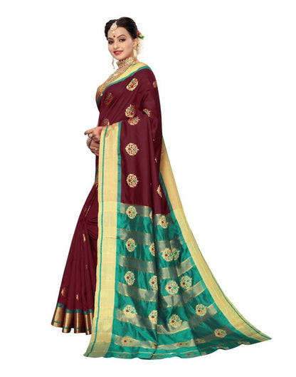 Maroon Banarasi Silk Saree