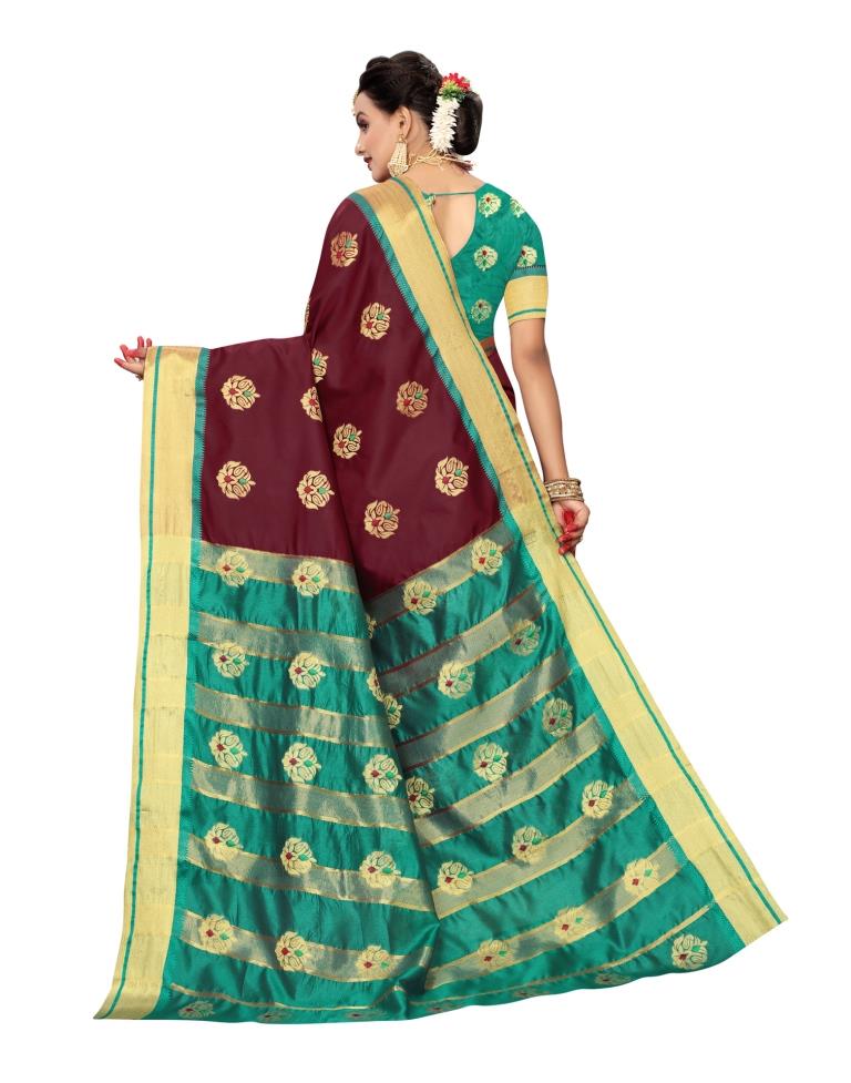 Maroon Banarasi Silk Saree