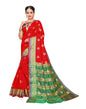 Red Coloured Poly Silk Jacquard Partywear saree | Leemboodi