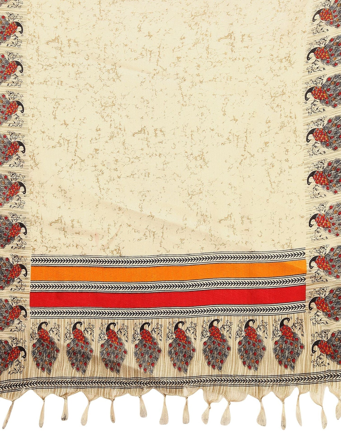 Cream Khadi Silk Dupatta | Leemboodi