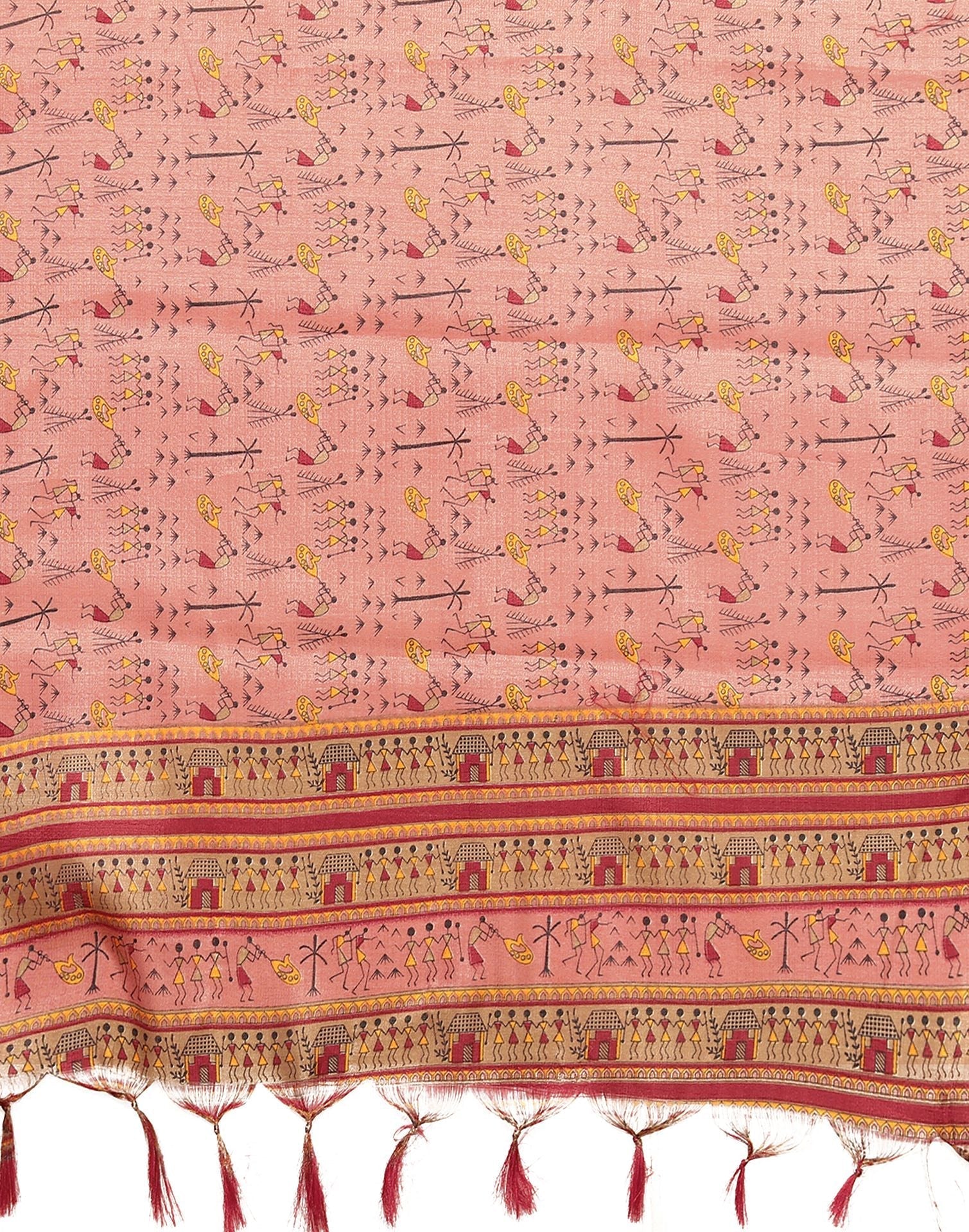 Dark Dusty Pink Khadi Silk Dupatta | Leemboodi