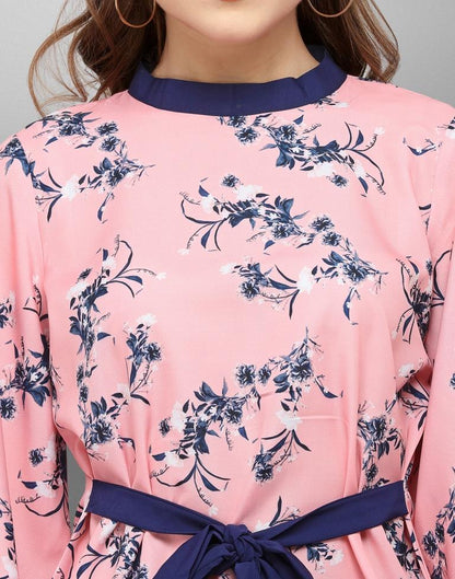 Marvelous Pink Coloured Digital Printed Crepe Tops | Leemboodi
