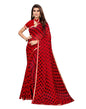 Red Coloured Printed Chiffon Saree | Sudathi