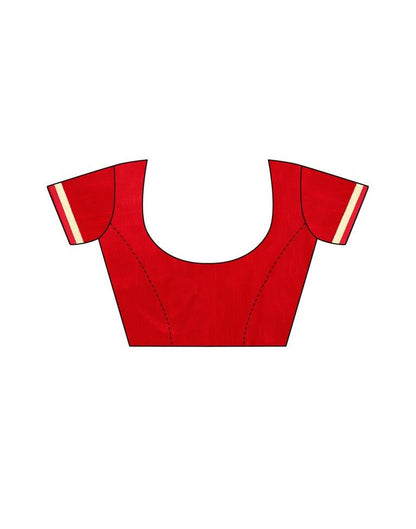 Red Coloured Printed Chiffon Saree | Sudathi