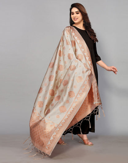 Light Brown Silk Dupatta | Leemboodi