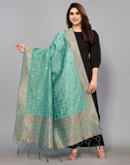 Green Silk Dupatta | Leemboodi