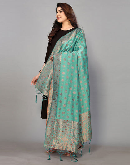Green Silk Dupatta | Leemboodi