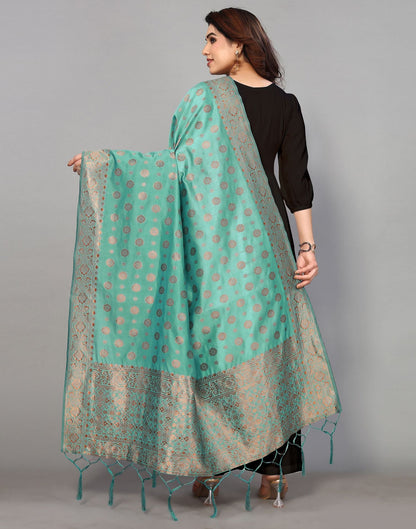 Green Silk Dupatta | Leemboodi