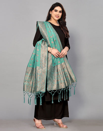 Green Silk Dupatta | Leemboodi