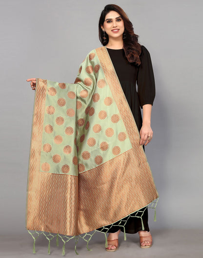 Light Green Silk Dupatta | Leemboodi