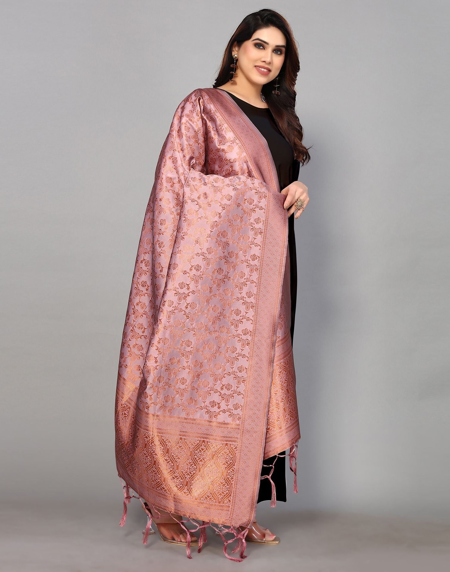 Light Purple Silk Dupatta | Leemboodi