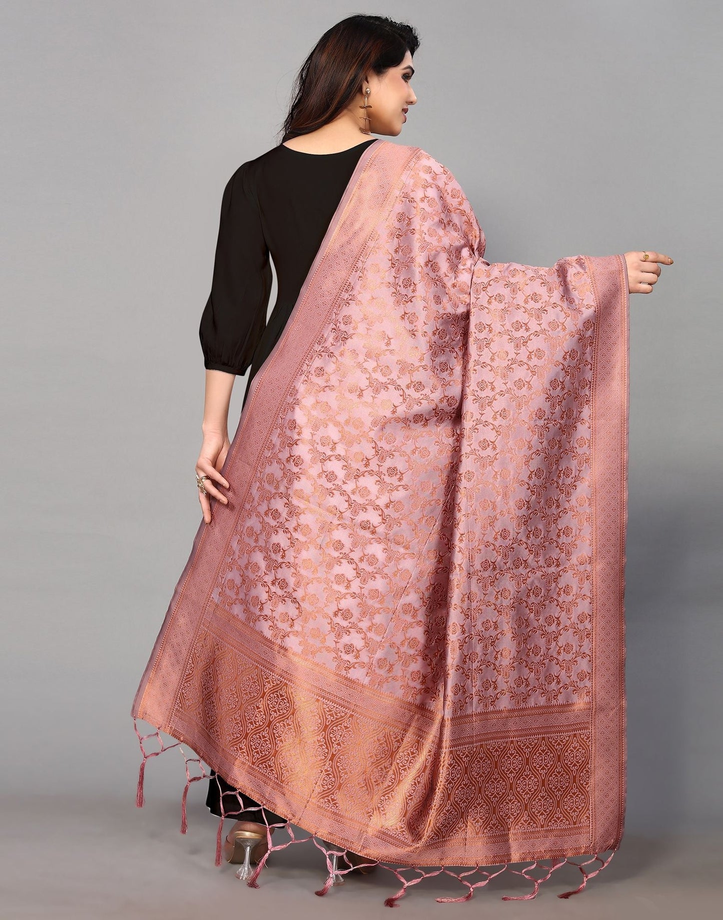 Light Purple Silk Dupatta | Leemboodi