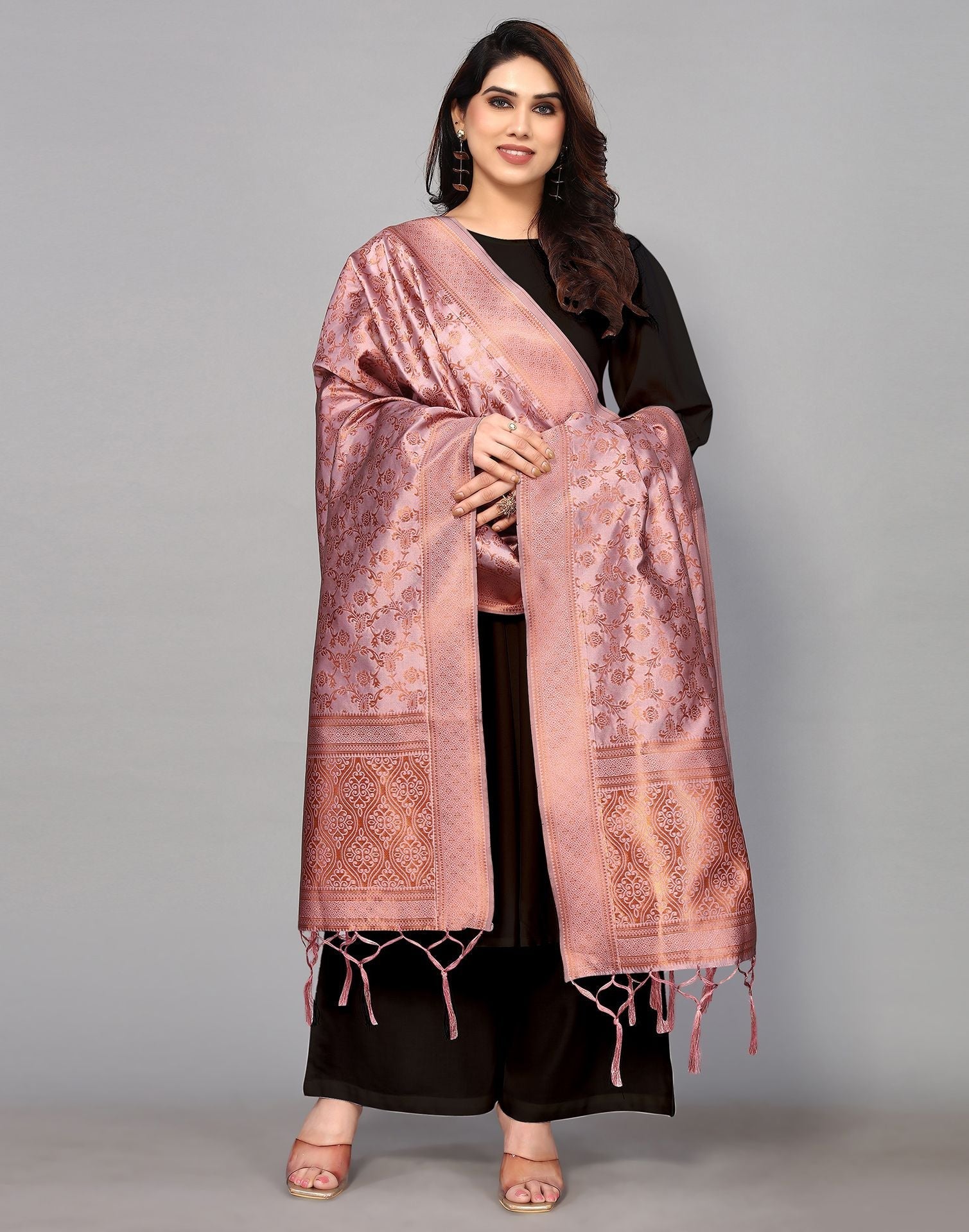 Light Purple Silk Dupatta | Leemboodi