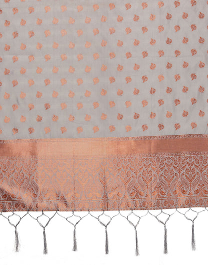 Grey Silk Dupatta | Leemboodi