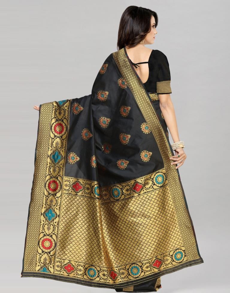 Black Banarasi Silk Saree