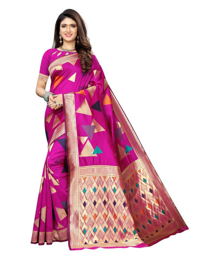 Pink Coloured Poly Silk Jacquard Partywear saree | Sudathi