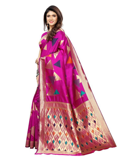 Pink Coloured Poly Silk Jacquard Partywear saree | Sudathi
