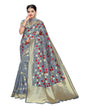 Grey Coloured Poly Silk Jacquard Partywear saree | Sudathi