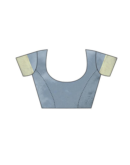 Grey Coloured Poly Silk Jacquard Partywear saree | Sudathi