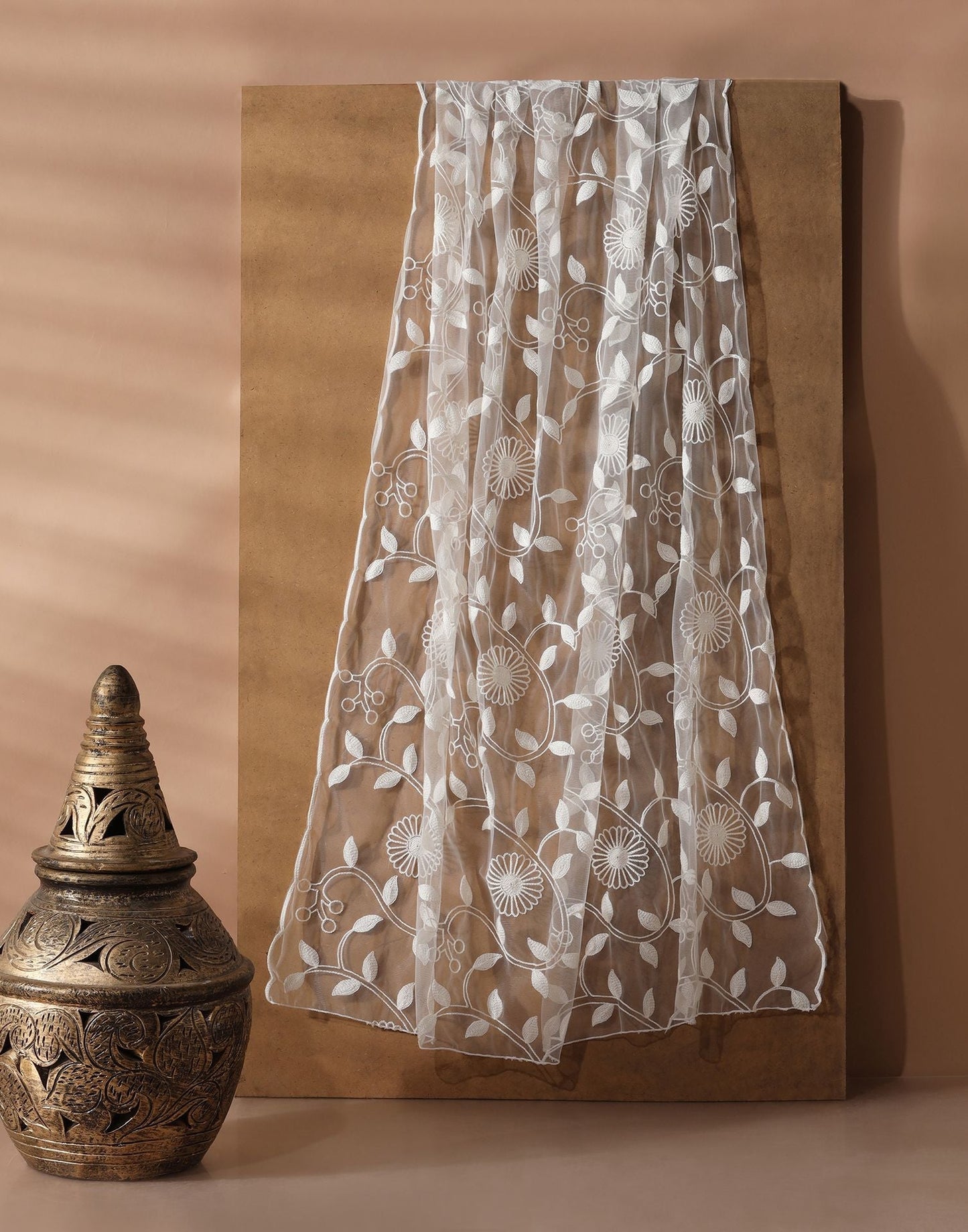 Off White Net Dupatta | Leemboodi