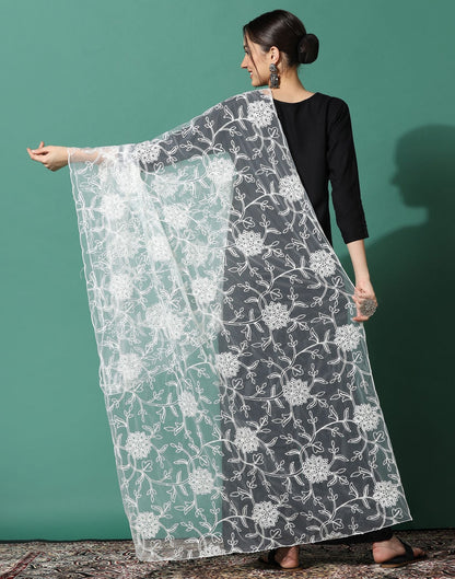 Off White Net Dupatta | Leemboodi