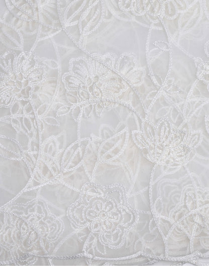 Off White Net Dupatta | Leemboodi