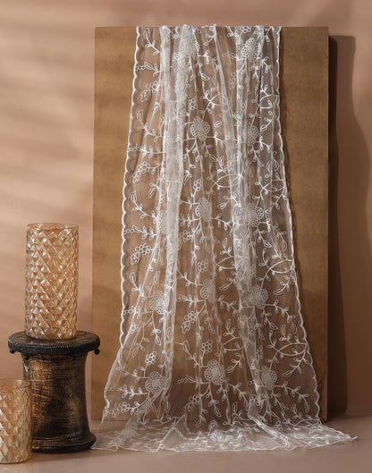 Off White Net Dupatta | Leemboodi