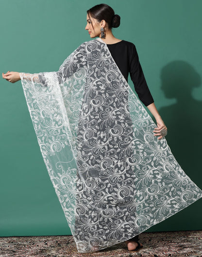 Off White Net Dupatta | Leemboodi