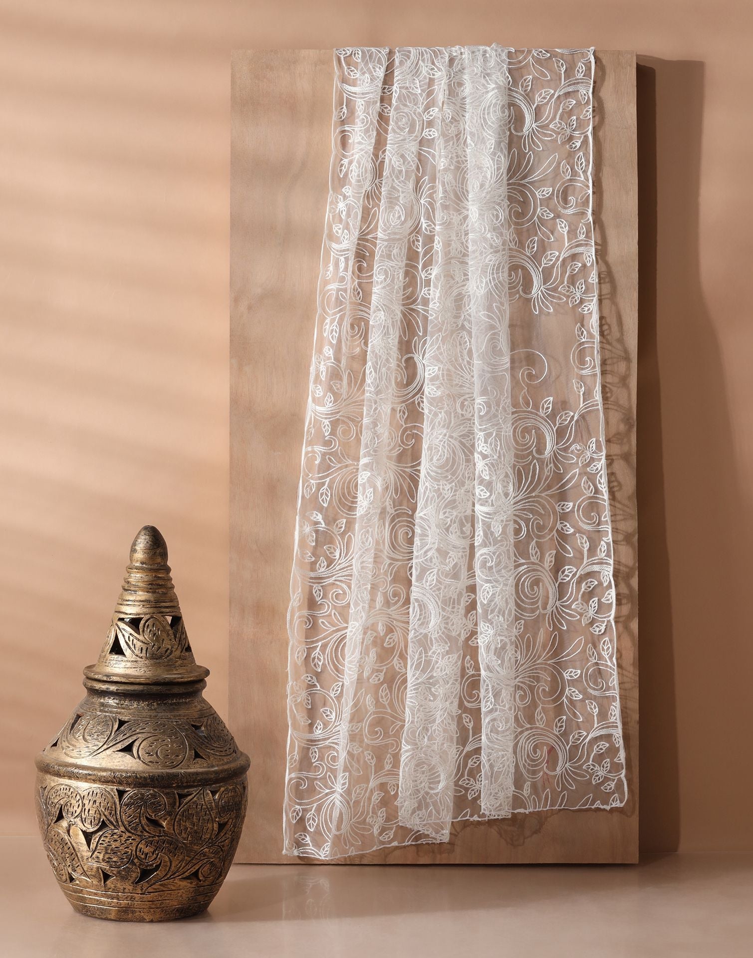 Off White Net Dupatta | Leemboodi