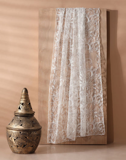 Off White Net Dupatta | Leemboodi