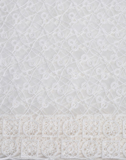 Off White Net Dupatta | Leemboodi