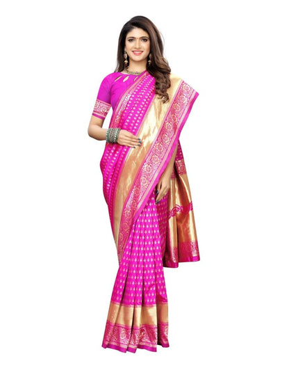 Pink Banarasi Silk Saree