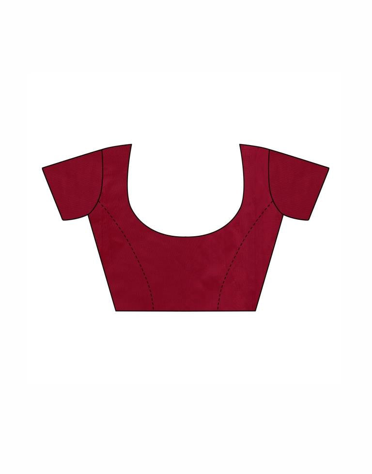 Maroon Coloured Poly Silk Banarasi Jacquard Partywear saree | Leemboodi