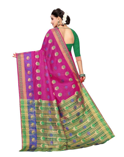 Pink Coloured Cotton Silk Jacquard Partywear saree | Sudathi