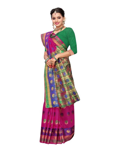 Pink Coloured Cotton Silk Jacquard Partywear saree | Sudathi