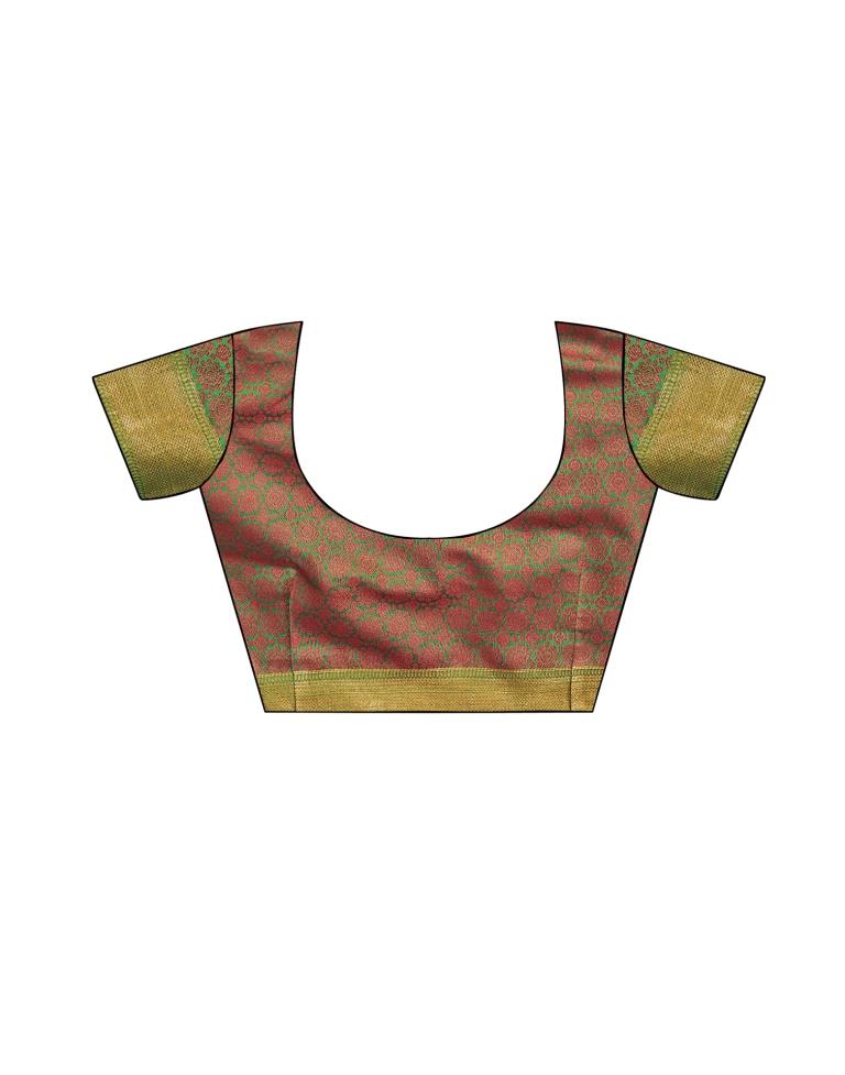 Maroon Coloured Kora Tissue Banarasi Jacquard Partywear saree | Leemboodi