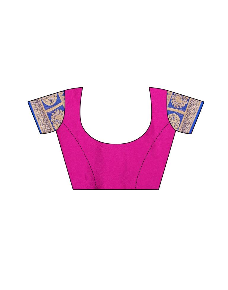 Rani Pink Coloured Poly Silk Jacquard Saree | Leemboodi