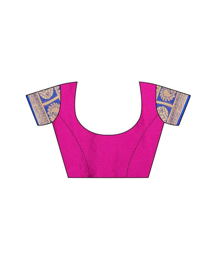 Rani Pink Coloured Poly Silk Jacquard Saree | Leemboodi